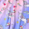 Kid Girl Tie Dyed Unicorn Print Fleece Lined Elasticized Leggings Multi-color image 4