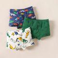 3-Pack Kid Boy Dinosaur Print Underwear Boxer Briefs Multi-color image 2