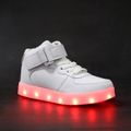 Kid Rechargeable LED High Top Sneakers White image 3