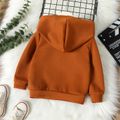 Toddler Boy/Girl Face Graphic Textured  Solid Color Hoodie Sweatshirts Brown image 2