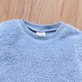Toddler Girl/Boy Casual Solid Color Fleece Sweatshirt Blue