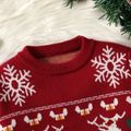 Weihnachten Kinder Unisex Weihnachtsmuster Gestrickt Pullover rot image 5