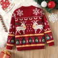 Kid Boy/Kid Girl Christmas Graphic Knit Sweater Red image 3