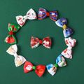 3-pack Christmas Ribbed Bow Hair Clips for Girls (Pattern position random) Green image 1