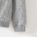 Family Matching Grey Letter Textured Long-sleeve Crewneck Sweatshirts MiddleAsh image 3