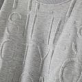 Family Matching Grey Letter Textured Long-sleeve Crewneck Sweatshirts MiddleAsh image 4