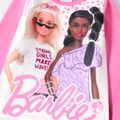 Barbie 2pcs Toddler Girl Character Print Long-sleeve Tee and Allover Print Leggings Set Pink