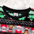 Kid Boy/Kid Girl Christmas Graphic Flannel Fleece Sweatshirt Black image 4