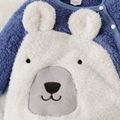 Baby Boy Bear Ears Detail Long-sleeve Thermal Fuzzy Jumpsuit ColorBlock