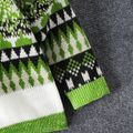 Toddler Boy/Girl Boho Geo Pattern Green Knit Sweater Green image 4