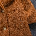 Toddler Boy/Girl Basic Lapel Collar Double Breasted Teddy Fleece Coat Brown