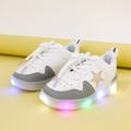 Toddler / Kid Stars Pattern Colorblock LED Sneakers White image 3