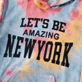 Family Matching Letter Print Tie Dye Long-sleeve Hoodies Colorful image 5
