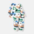 2pcs Toddler Boy Vehicle Print Long-sleeve Tee and Pants Pajamas Sleepwear Set MultiColour image 2