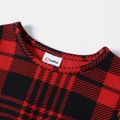 Mommy and Me Red Plaid Mock Neck Long-sleeve Bodycon Pencil Dress redblack image 5