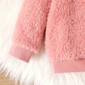 2pcs Baby Boy/Girl Thermal Fuzzy Long-sleeve Pullover and Pants Set Pink image 5