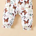 Baby Girl Allover Butterfly Print Off Shoulder Long-sleeve Belted Jumpsuit ColorBlock image 5