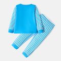 Looney Tunes 2pcs Toddler Girl/Boy Striped Long-sleeve Tee and Elasticized Pants Set Sky blue