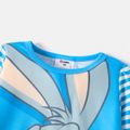 Looney Tunes 2pcs Toddler Girl/Boy Striped Long-sleeve Tee and Elasticized Pants Set Sky blue