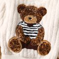 Toddler Girl Playful Bear Embroidered Fleece Sweatshirt OffWhite image 3
