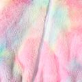 Toddler Girl Tie Dyed Stand Collar Fluffy Fleece Jacket Colorful image 4