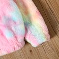 Toddler Girl Tie Dyed Stand Collar Fluffy Fleece Jacket Colorful image 5