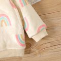 Baby Boy/Girl Allover Rainbow Print Long-sleeve Fuzzy Sweatshirt Beige image 5