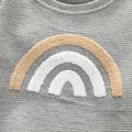Toddler 2pcs Rainbow Applique Waffle Long-sleeve Grey Set Grey