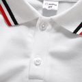 Toddler Boy Striped Long-sleeve Polo Tee White image 4