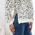 Maternity Allover Leopard Print Long-sleeve Pullover Sweatshirt White image 2