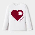 Go-Neat Water Repellent and Stain Resistant Mommy and Me Heart Puzzle & Letter Print Long-sleeve Tee White image 2