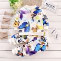 2pcs Toddler Girl Sweet Butterfly Print Jacket and Pants Set Creamcolored image 1