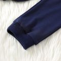 2pcs Kid Boy Christmas Snowflake Print Sweatshirt and Elasticized Pants Set Dark Blue image 5