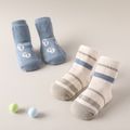 2-pairs Baby / Toddler Cartoon Pattern Non-slip Grip Socks Blue image 4