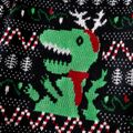 Christmas Dinosaur Graphic Knitted Sweater for Mom and Me Black image 4