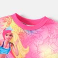 Barbie 2pcs Toddler Girl Allover Print Pink Pullover Sweatshirt and Pink Pants Set Pink image 3