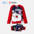 Frosty The Snowman Family Matching Christmas Snowman Print Raglan-sleeve Pajamas Sets (Flame Resistant) Black image 2