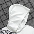 2pcs Kid Boy Tiger Print Hoodie Sweatshirt and Letter Print Pants Set White image 3