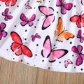 Toddler Girl Sweet Butterfly Print Long-sleeve Dress White image 5
