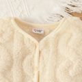Baby Boy/Girl Thermal Fuzzy Long-sleeve Button Front Jumpsuit Creamcolored image 4