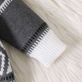 2pcs Baby Boy/Girl Allover Argyle Pattern Grey Long-sleeve Button Knitted Sweater and Pants Set Grey image 4