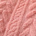 Kid Girl Solid Color Button Design Fleece Coat Pink image 5