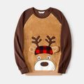 Christmas Family Matching Reindeer Graphic Raglan-sleeve Polar Fleece Sweatshirts Rustybrown image 2
