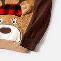 Christmas Family Matching Reindeer Graphic Raglan-sleeve Polar Fleece Sweatshirts Rustybrown image 5