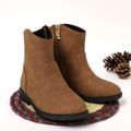 Toddler / Kid Fashion Embroidered Side Zipper Boots Brown image 2