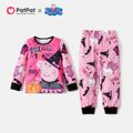 Peppa Pig Halloween Sibling Matching Allover Print Long-sleeve Pajamas Sets (Flame Resistant) Red image 2