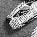 2pcs Kid Boy Headphone Print Black Sweatshirt and Allover Print Pants Set Black image 5