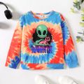 Kid Boy/Kid Girl Tie Dyed Skeleton Print Sweatshirt Multi-color