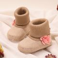 Baby / Toddler Floral Decor Thermal Prewalker Shoes Khaki image 2
