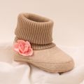Baby / Toddler Floral Decor Thermal Prewalker Shoes Khaki image 3